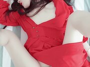 超人气91逆天高颜值美少女《多乙》极品红衣尤物性感粉嫩名器