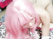 美乳萌妹子戴着假发约炮被后入骑乘狠操