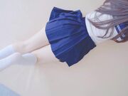 美胸JK帮爸爸手淫不满足 又被干到中出内射 淫语不断