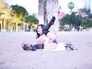 户外露出 疯狂喷水 鼓浪屿沙滩景区