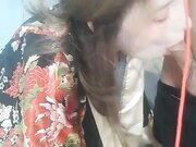 颜值不错逼逼无毛白虎妹子双人啪啪 和服黑丝跳蛋塞逼逼口交骑乘后入抽插