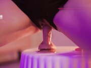 穿着半透红色内衣被按摩到全身油淋淋