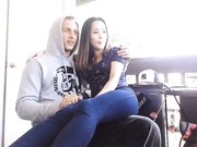 蕾丝内裤诱惑洋男友在阳台啪啪