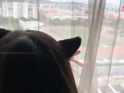 性感网袜车模小艾米和她还在上学的妹妹一起伺候我