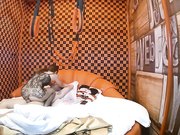 连体镂空黑丝美乳美女与男友激情造爱很疯狂干了2炮