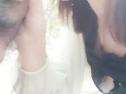 某直播平台女神真真约炮友白云山打野战下山又和司机小哥车震