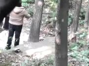 公园树林里情色交易白发老头笑容满满饥渴的边抠逼边舌吻