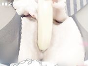 原味小辣椒OL制服黑丝 情趣內衣 大香蕉插入自慰 跳蛋辅助刺激流了好多淫水