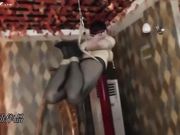 黑丝美乳小嫩模 极致驷马吊绑