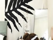 情趣女仆白皙美乳妹子和炮友双人啪啪 口交椅子上位骑乘